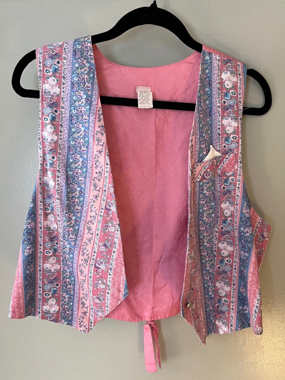 Vintage Floral Vest - Pink